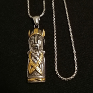 colier otel inoxidabli cap de viking