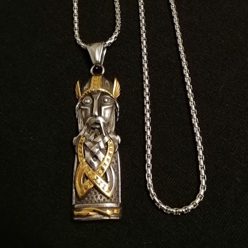 colier otel inoxidabli cap de viking